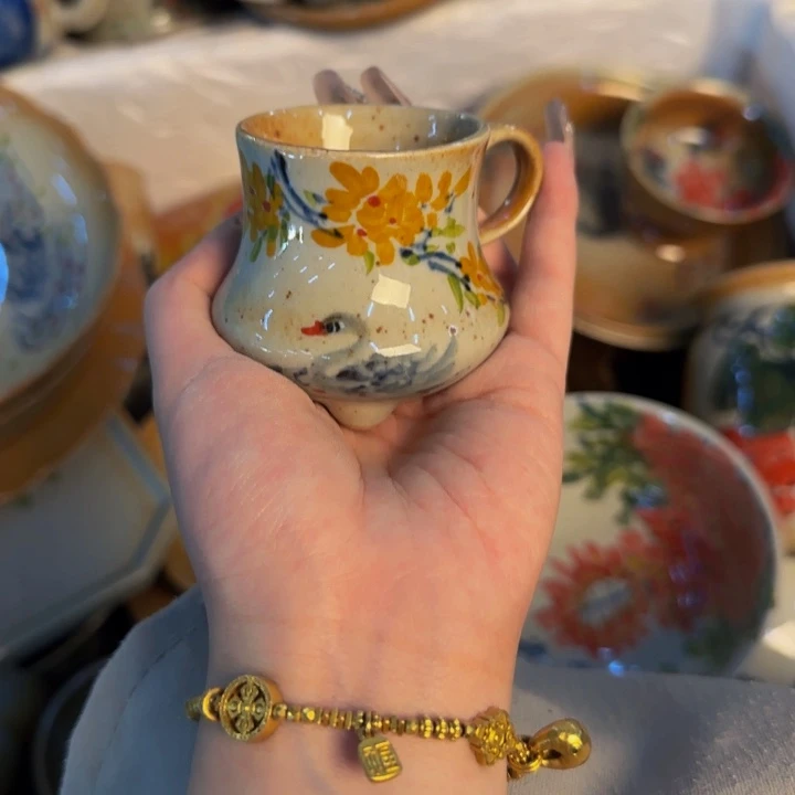 瓷片手工手绘细微不一样