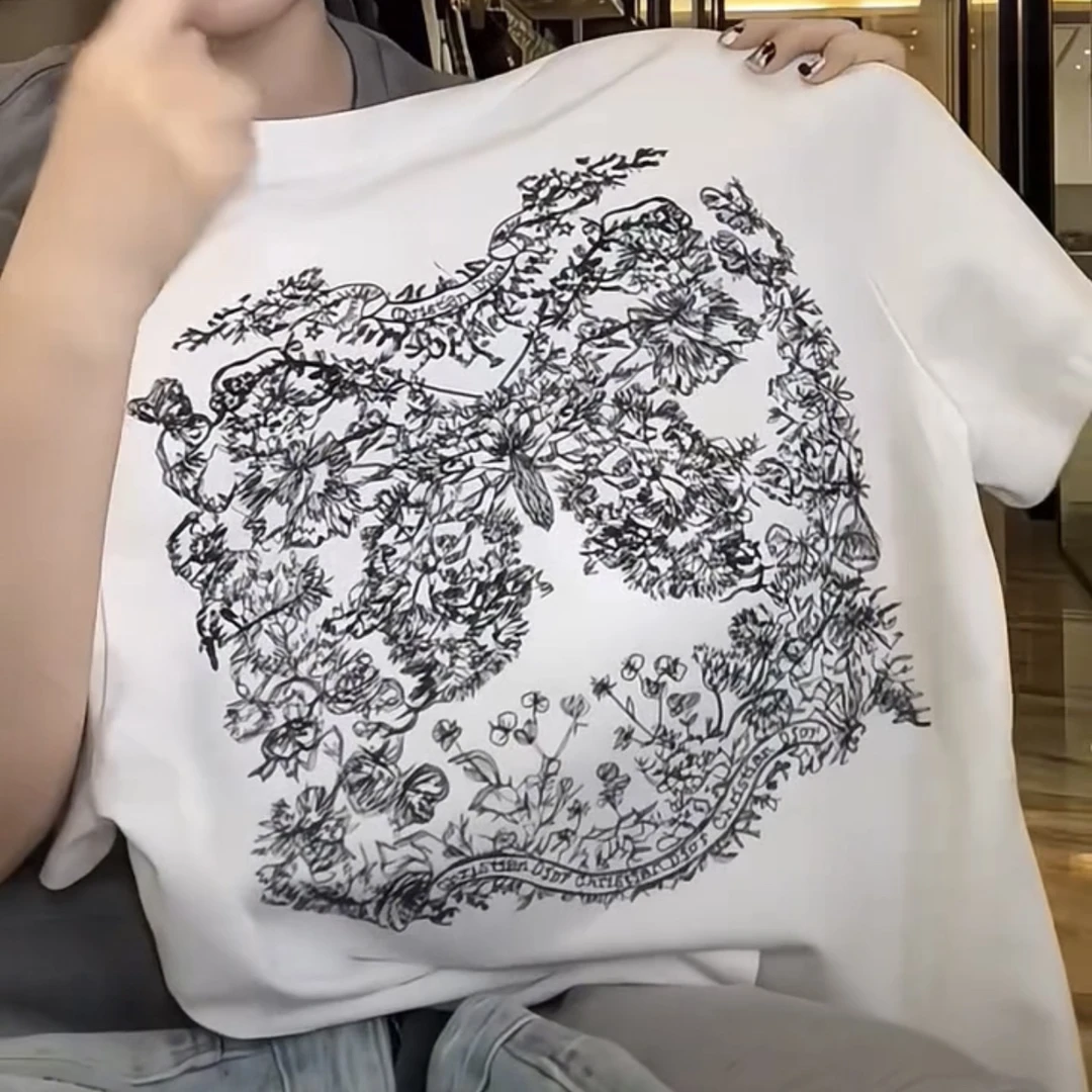 圆领通勤短袖刺绣常规款正肩T恤时尚潮流百搭韩版 1186