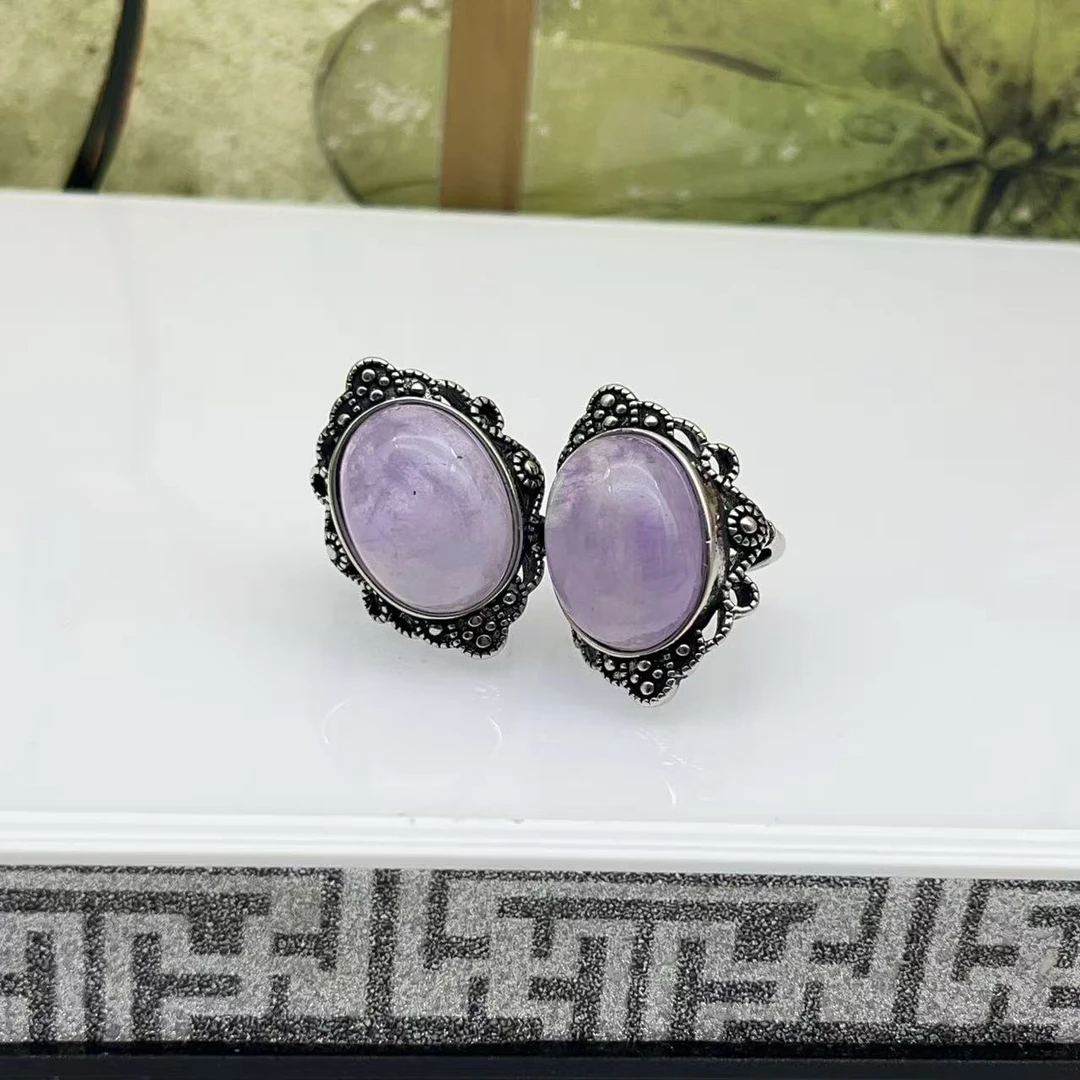 天然水晶皇后紫锂灰戒指 K141—多样性发一件