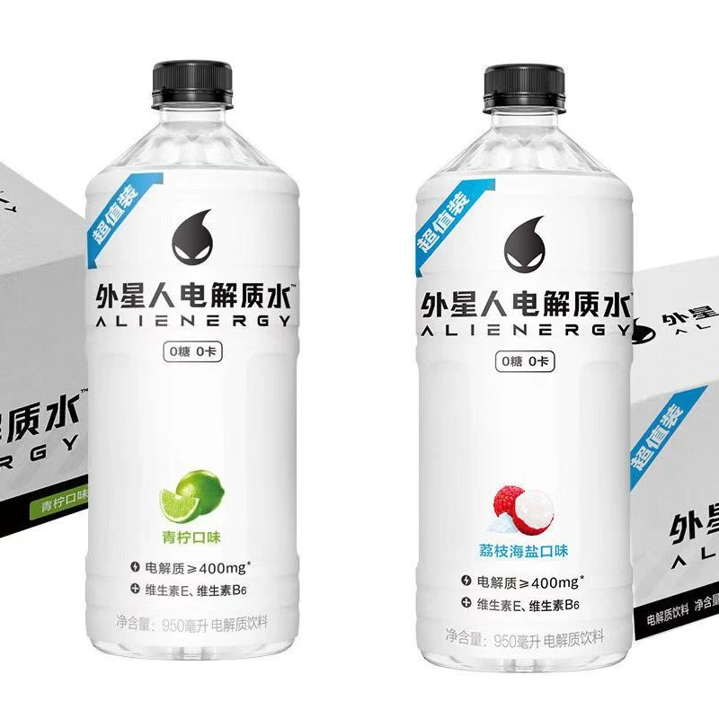 9月新货外星人电解质饮料青柠味荔枝味950ml*12瓶大瓶0糖0卡