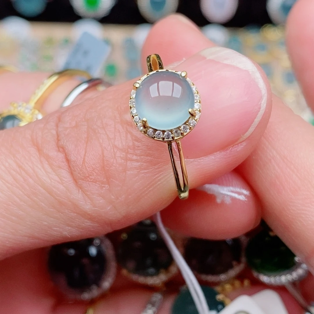 银S925镶嵌戒指翡翠