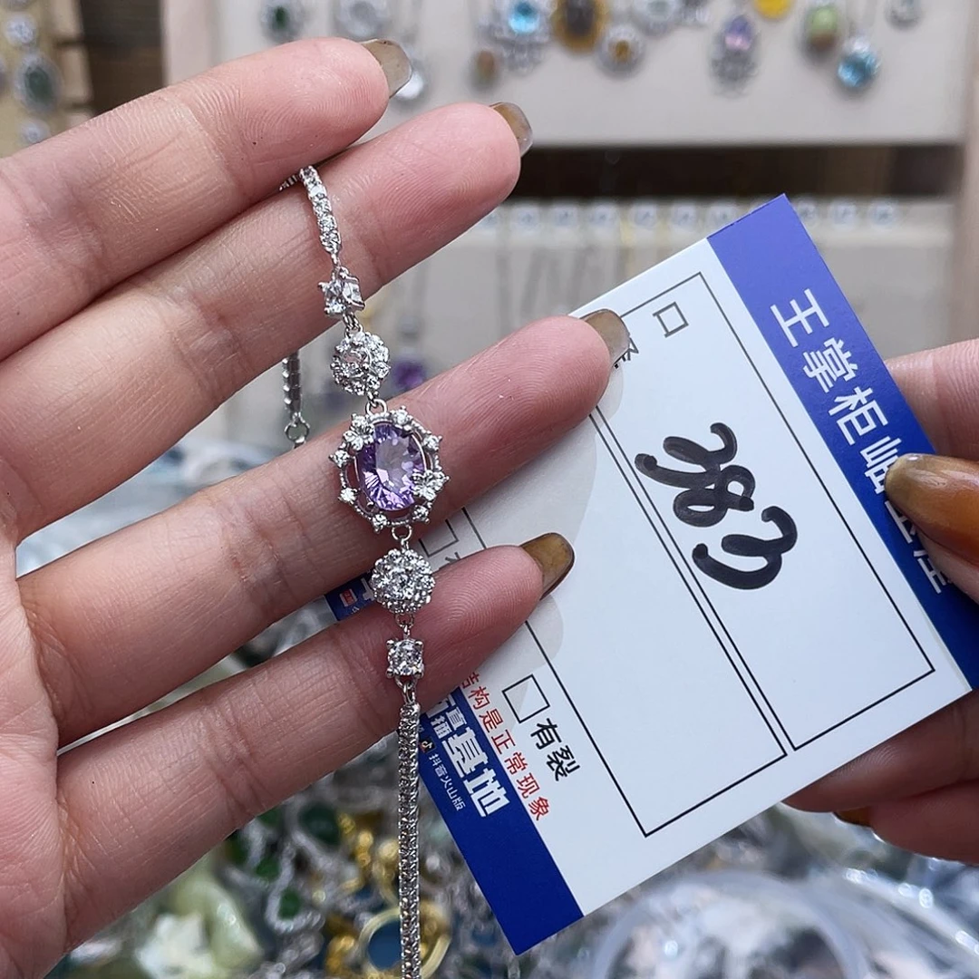 银S925镶嵌水晶颈饰