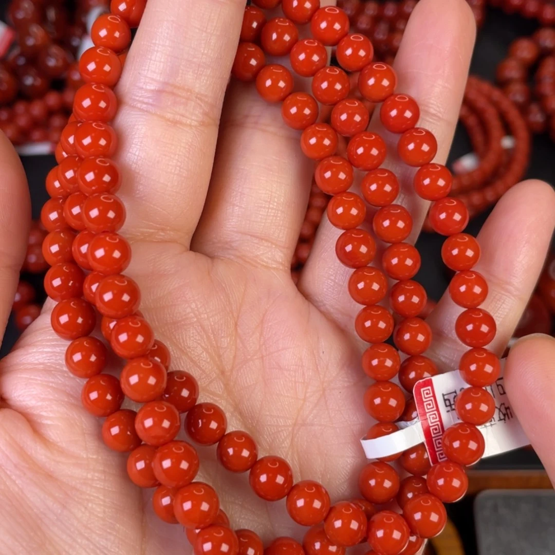 【闪购商品】手链未镶嵌南红玛瑙L***a满肉满色花