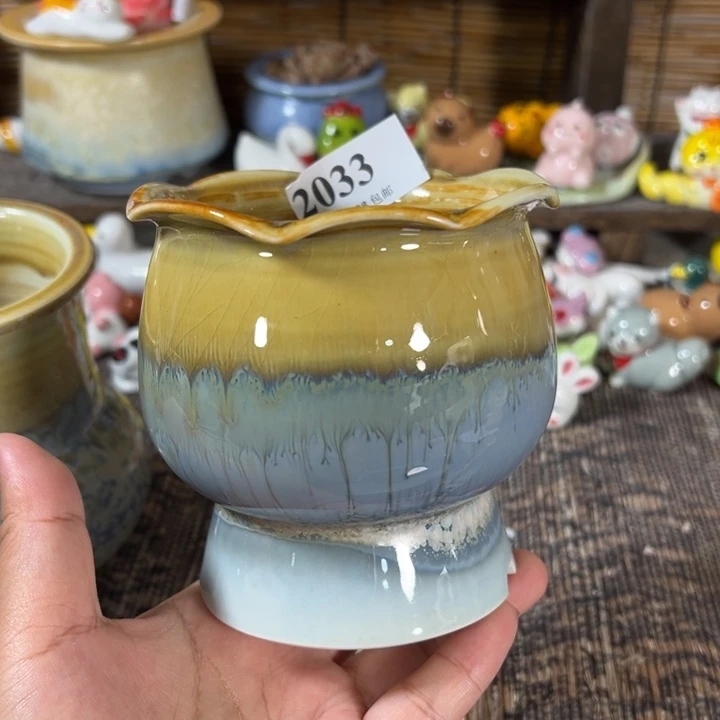 口8高10手工花盆满30包邮