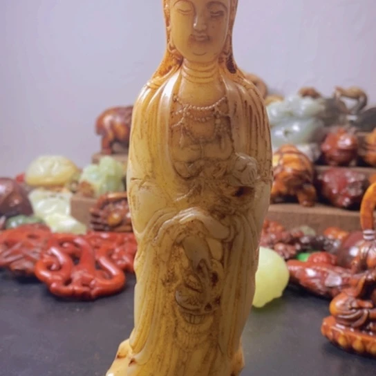 白玉菩提吊坠摆件