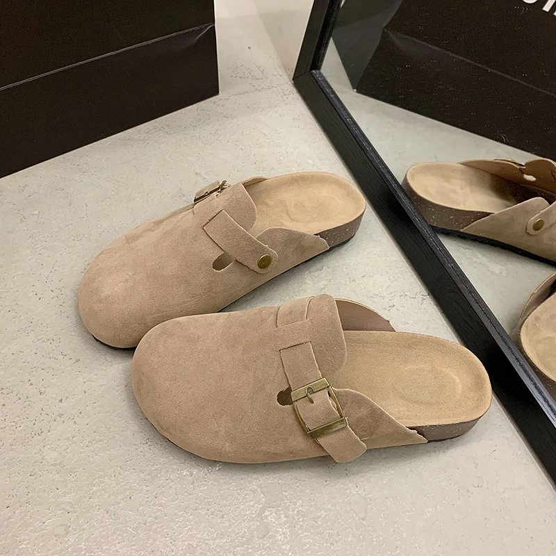 夏季新款一脚蹬轻便舒适博肯半托女鞋时尚休闲鞋