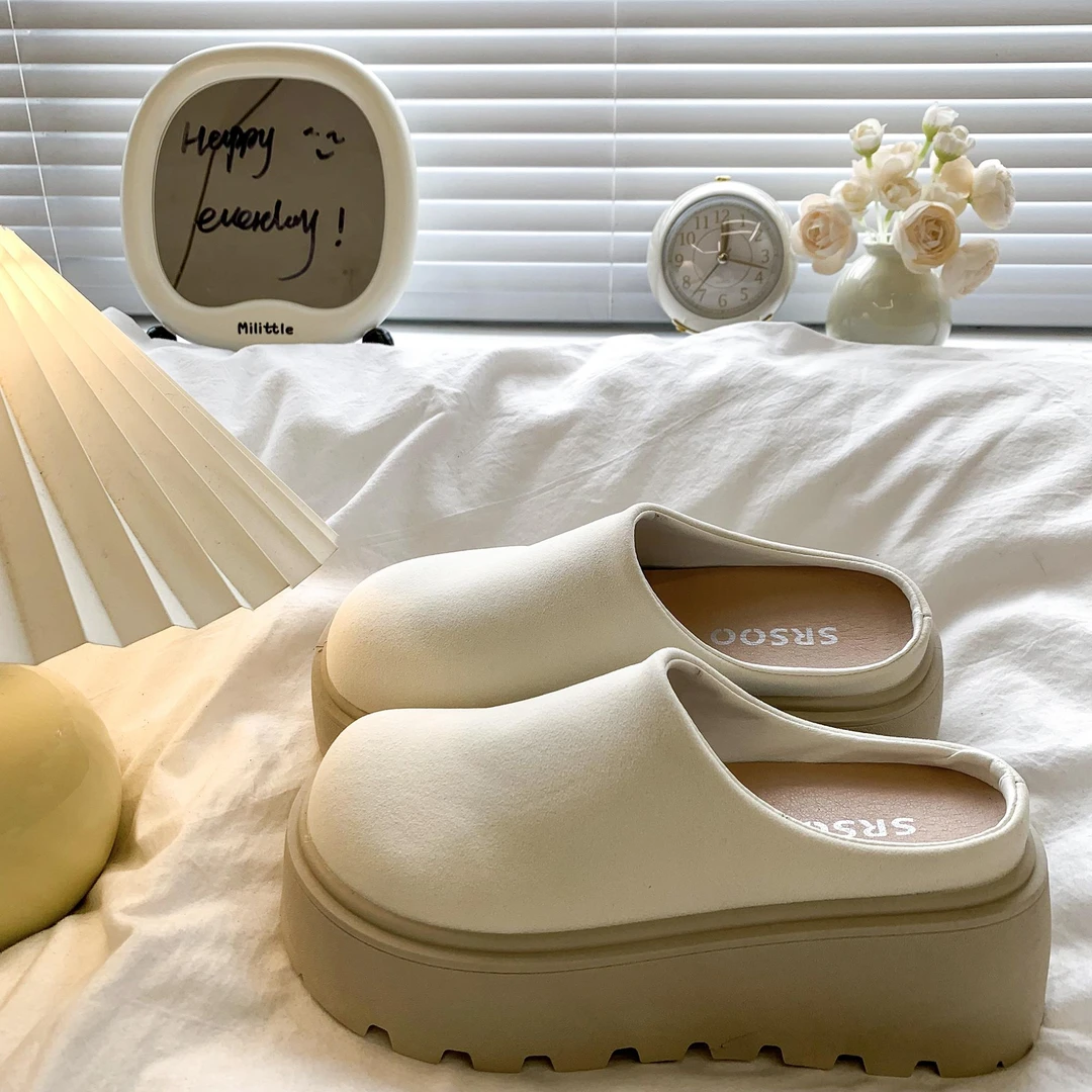 【官网小C&K旗舰店】松糕厚底增高包头半拖鞋女外穿2025春季新款