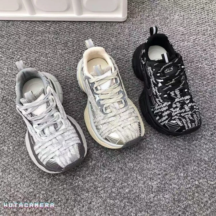 巴黎厚底撞色绑带老爹鞋女2025新款百搭透气跑步鞋增高休闲运动鞋