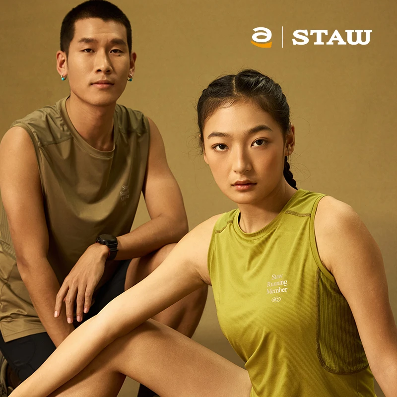 STAW世拓分区散热跑步背心COOLMAX抗菌马拉松透气凉感速干无袖T恤