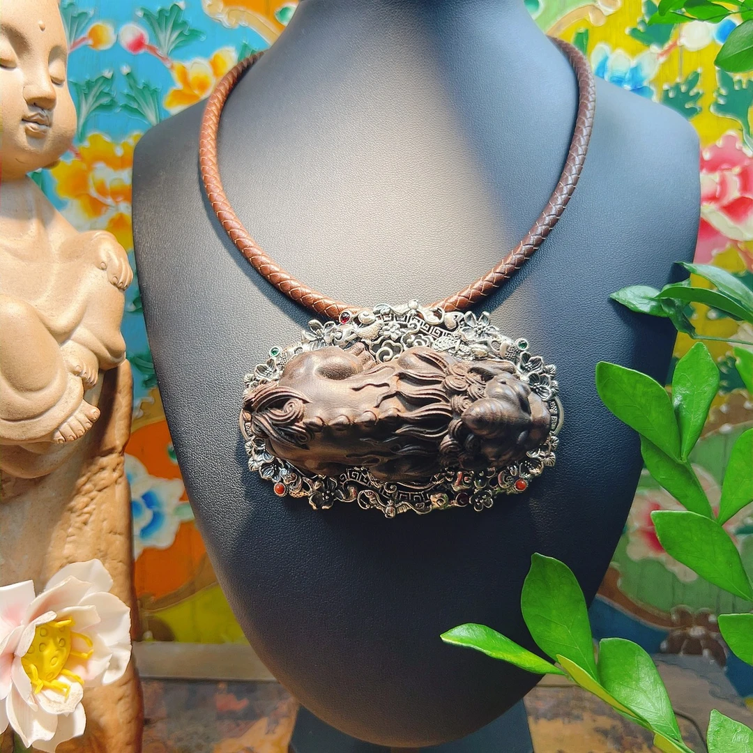 925银珐琅银制品 锦象原创设计个性特色貔貅吊坠