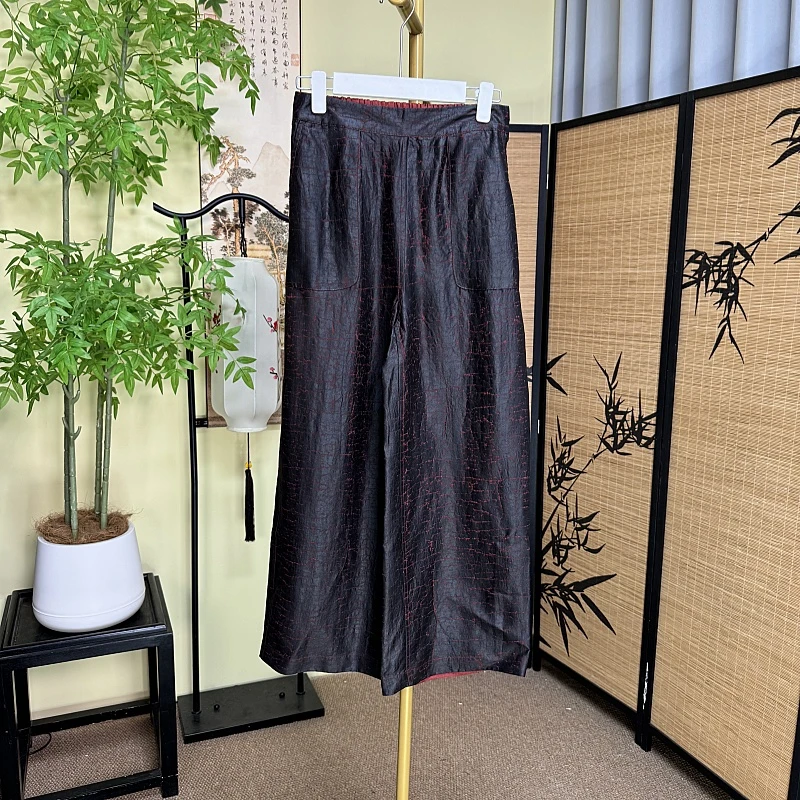 【红龟高定裤子】红龟双面穿裤子休闲百搭时尚国风设计师直筒气质