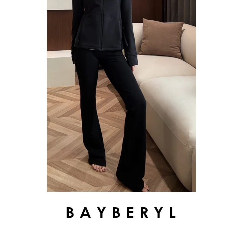 BAYBERYL老贝瘦瘦裤*微喇高腰提臀弹秋显瘦休闲裤9XXK5I0546-9/7