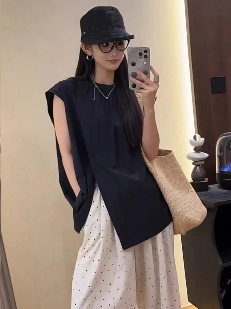韩系不规则小飞袖衬衫女2025夏季新款宽松显瘦小个子百搭上衣女潮