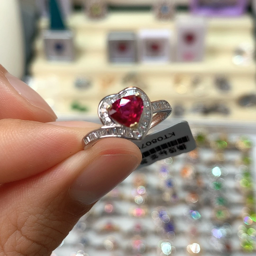 戒指戒指碧玺银S925镶嵌