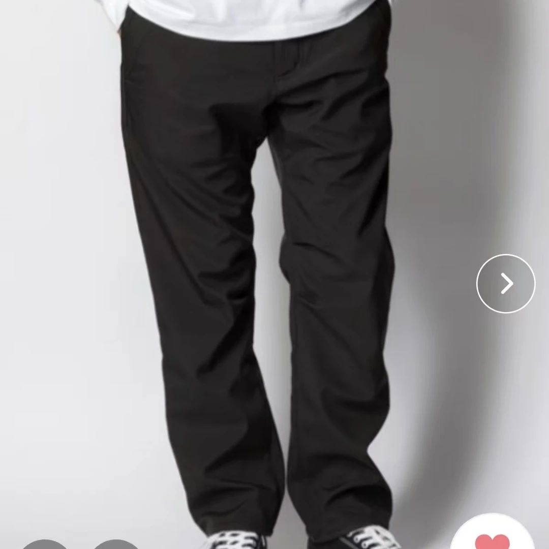 日原单棉感透气宽松休闲百搭户外舒适捏褶裤运动休闲直筒裤薄款