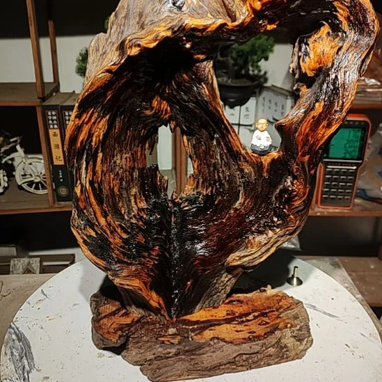 ****️泥塑8北沉香琥珀木天然造型山水摆件