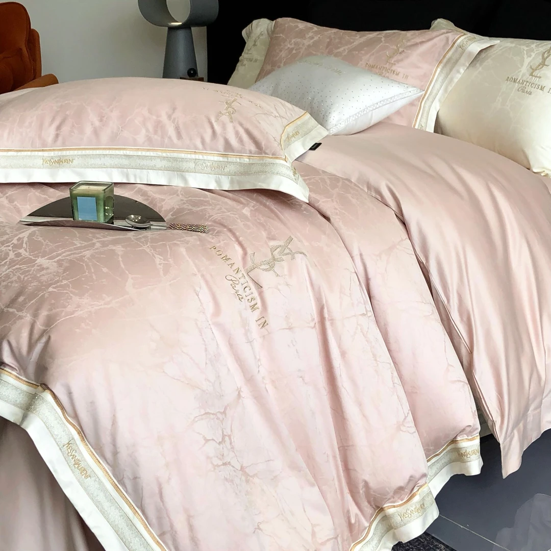 XR高奢高支CR全棉提花款四件套zb大理石纹幕奈