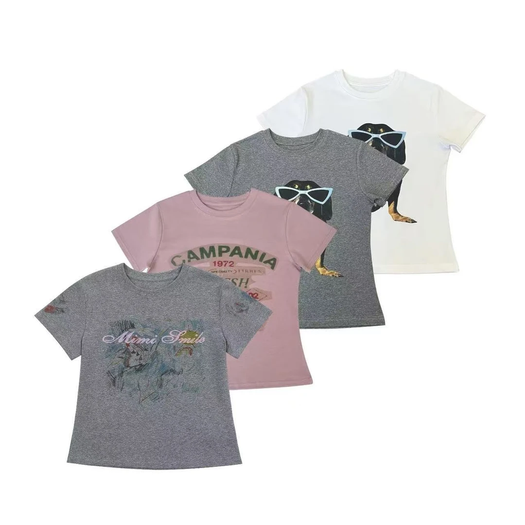 ⌜数码系列⌟   数码印花明星同款复古美式甜心修身