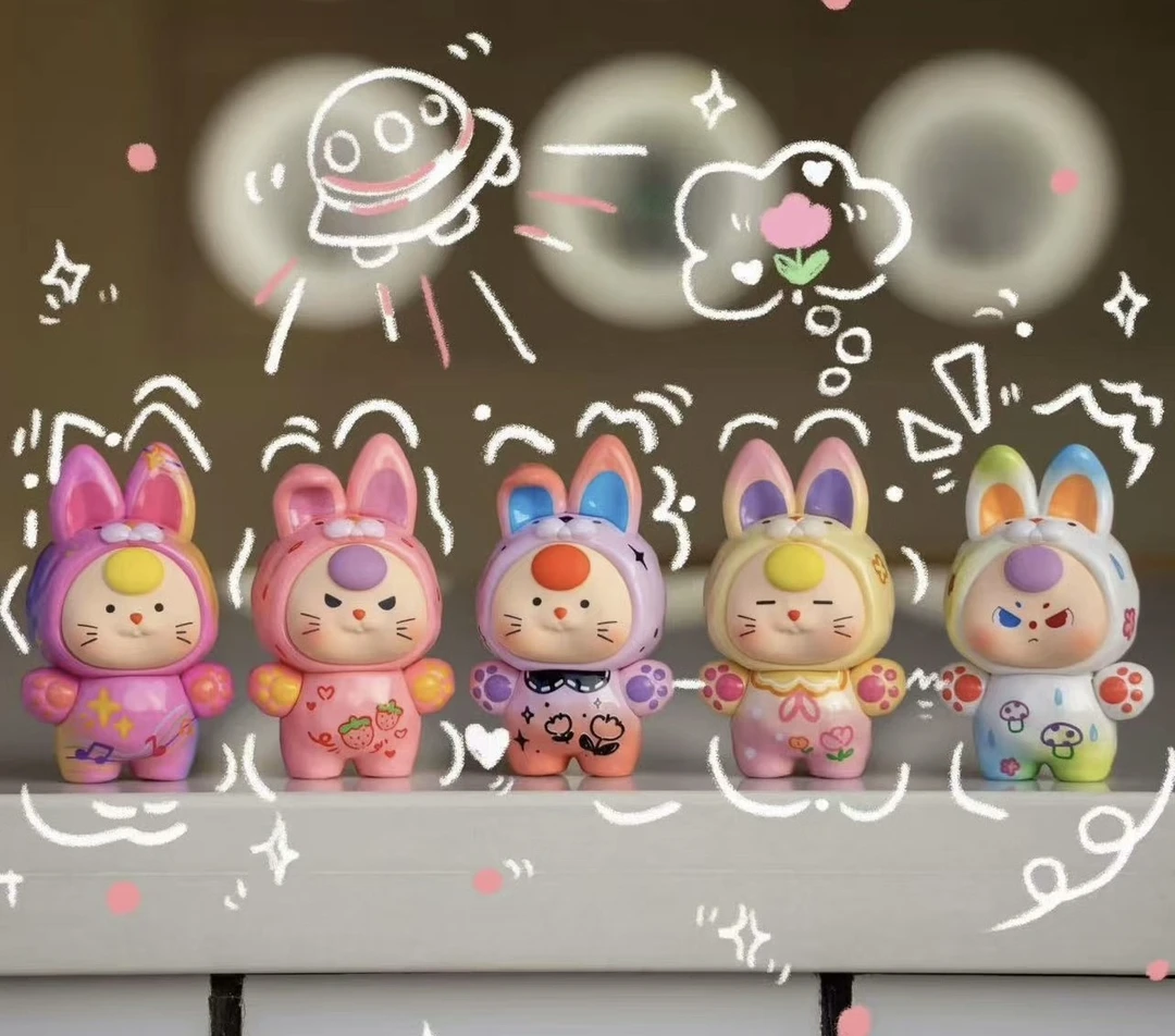 【拆盒】【老粉专属】多巴胺小兔刘海萌粒盲盒