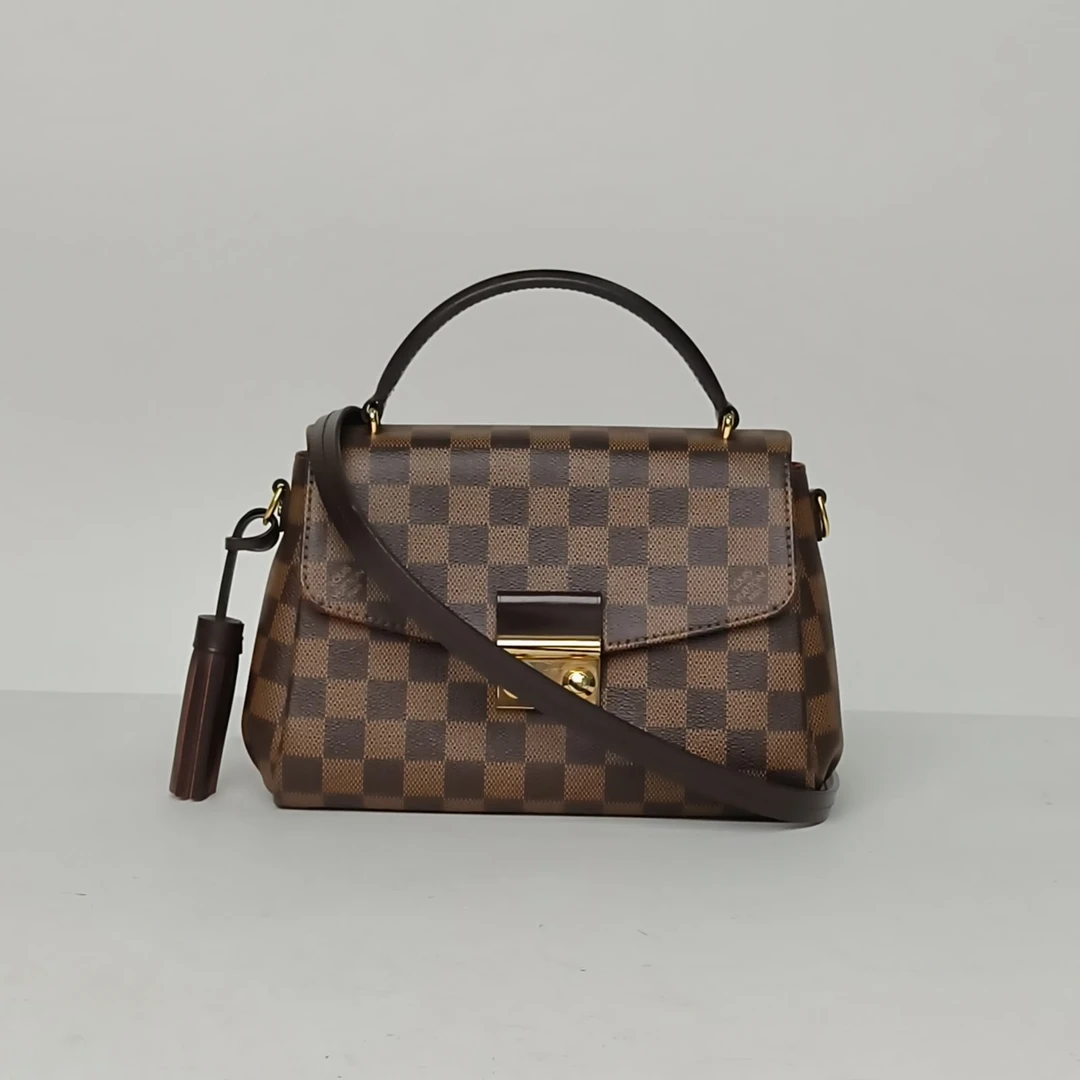 95新 LouisVuitton/路易威登 小花Jerry活动 手柄邮差包 棕色棋盘