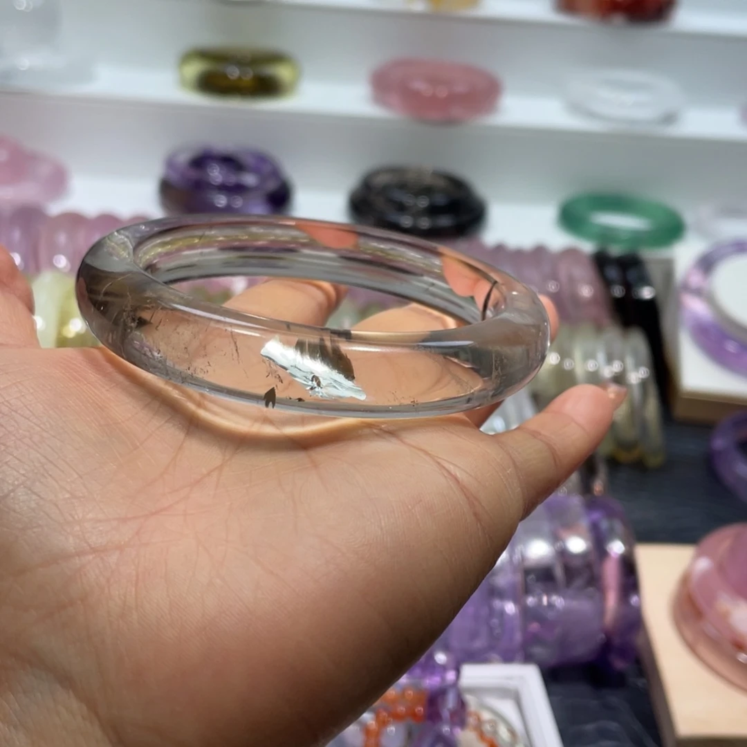 水晶手镯63.6圈口14号未镶嵌