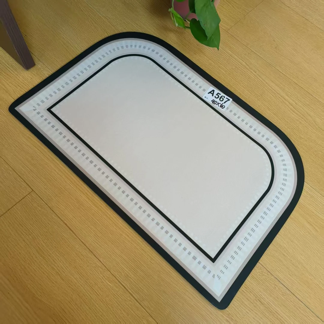 A567米色半圆地垫40*60