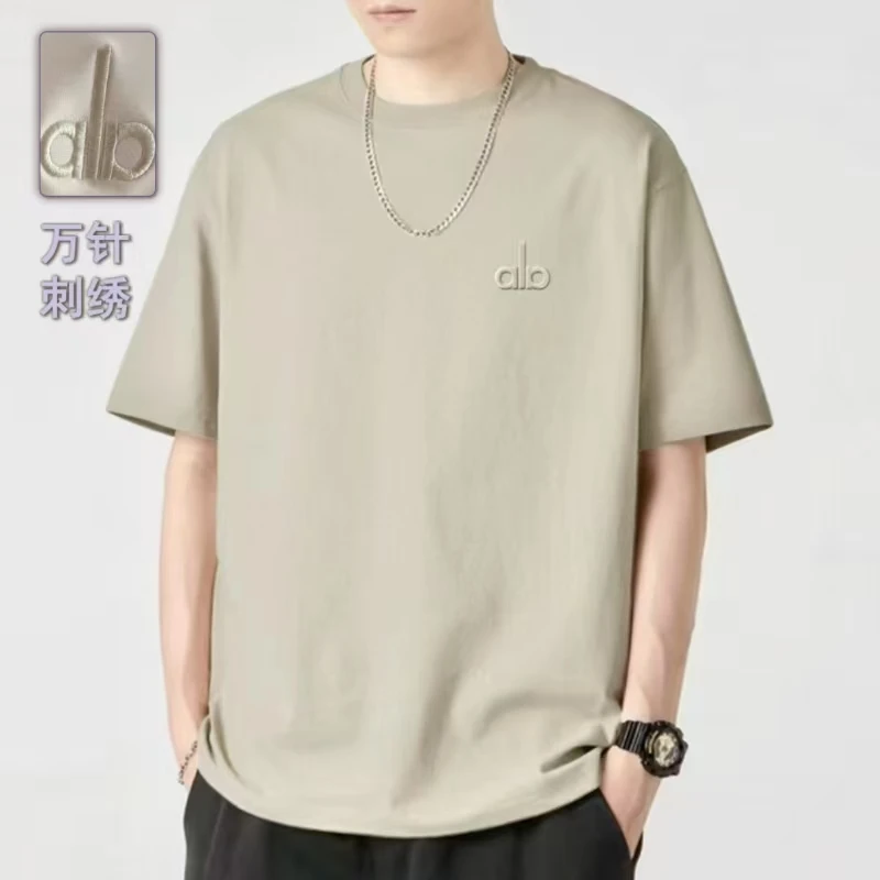 莱赛尔天丝刺绣T恤时尚休闲百搭宽松半袖简约潮流2589