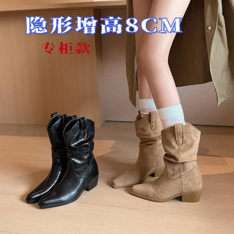 真皮复古女靴子秋冬新款百搭马丁靴真皮百搭短靴女款2025新款爆款