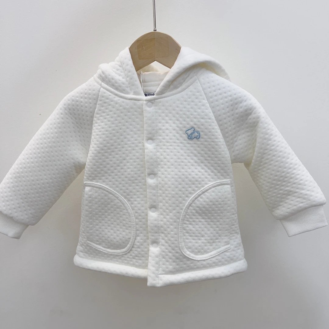 夹丝棉婴儿冬季保暖棉服秋冬冬款加厚宝宝儿童连帽