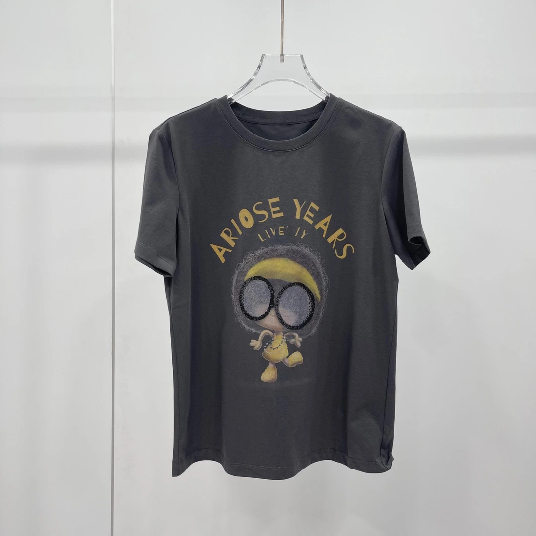 艾诺丝商场同款卡通印花短袖T恤6150