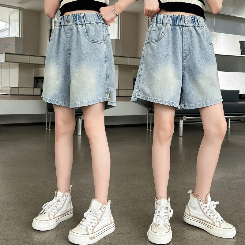 女童夏装薄款牛仔短裤女大童韩版夏天热裤儿童初中生女孩夏季裤子