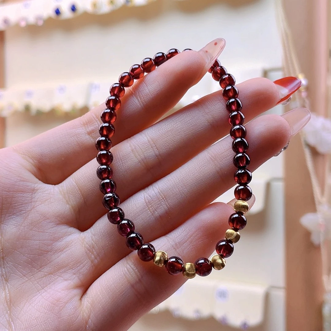 石榴石手链银S925镶嵌之