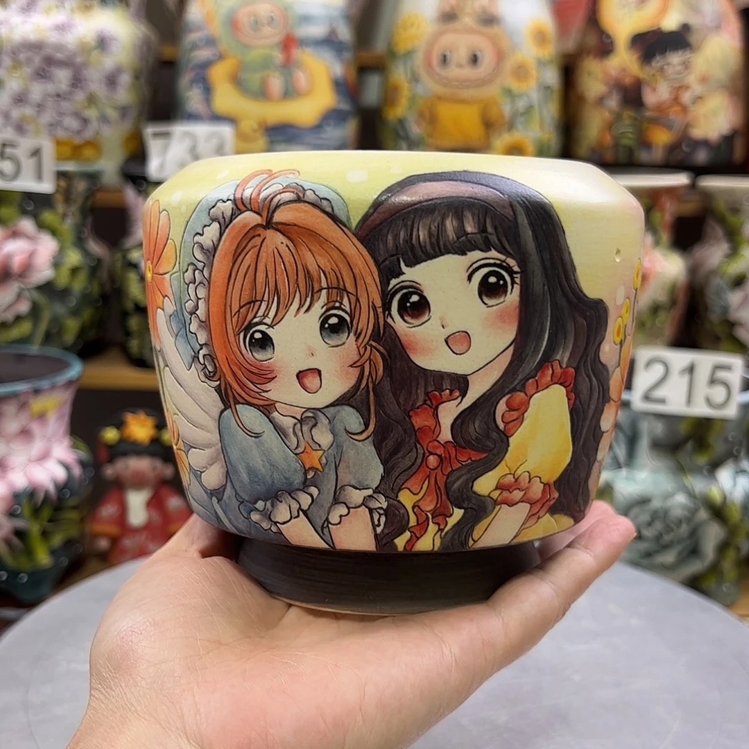 景德镇炫彩手绘口10高11.5