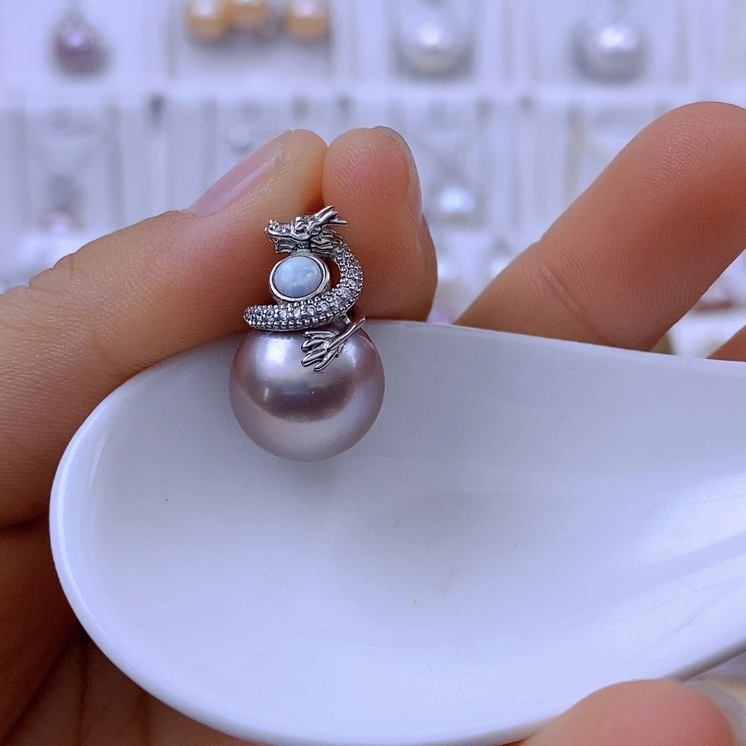 银S925镶嵌淡水珍珠吊坠(赠链)