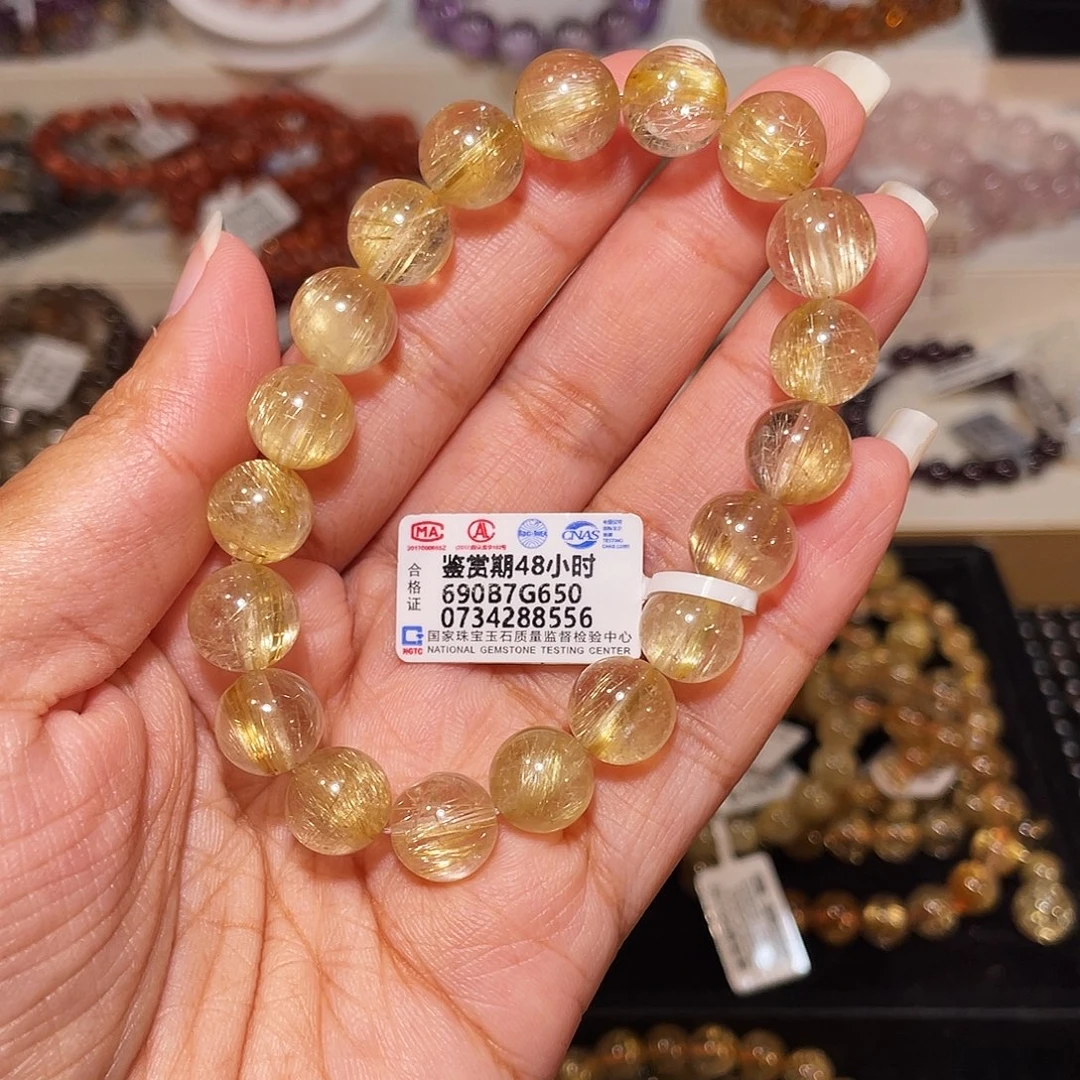 海****手串水晶未镶嵌已实名金发10m