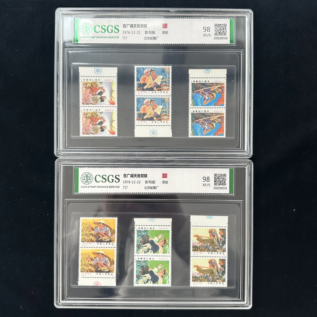 T17  在广阔天地里 (双连体套票）国恒评级  封装评级