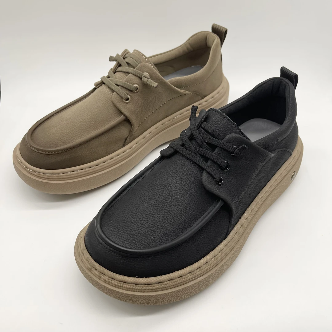 路巡2025秋款上线时尚皮面舒适百搭宽松轻便男士休闲皮鞋1688-2