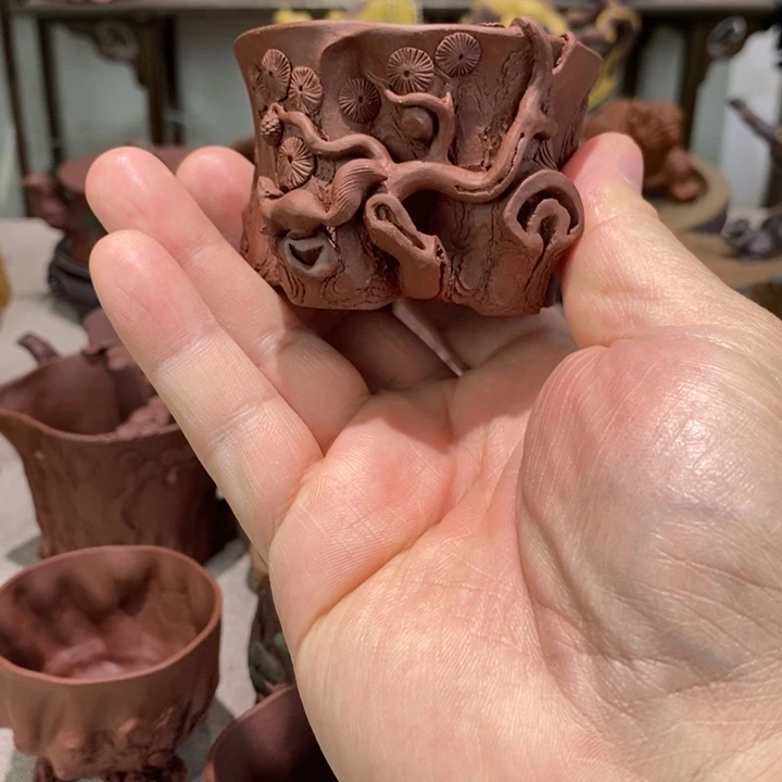 茶杯紫砂全手工制作