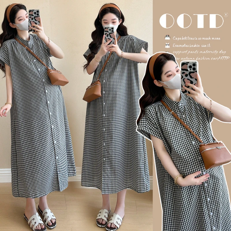 大码舒适孕妇装夏季新款爆款宽松文艺气质外出旅游时髦孕妇连衣裙