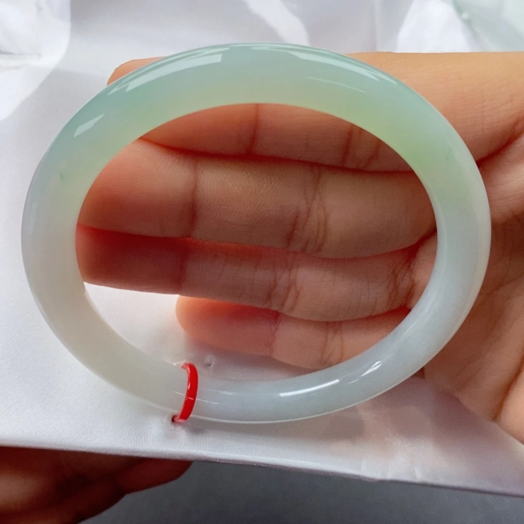 香***茶翡翠未镶嵌手镯（圆镯）57圈 （24506）