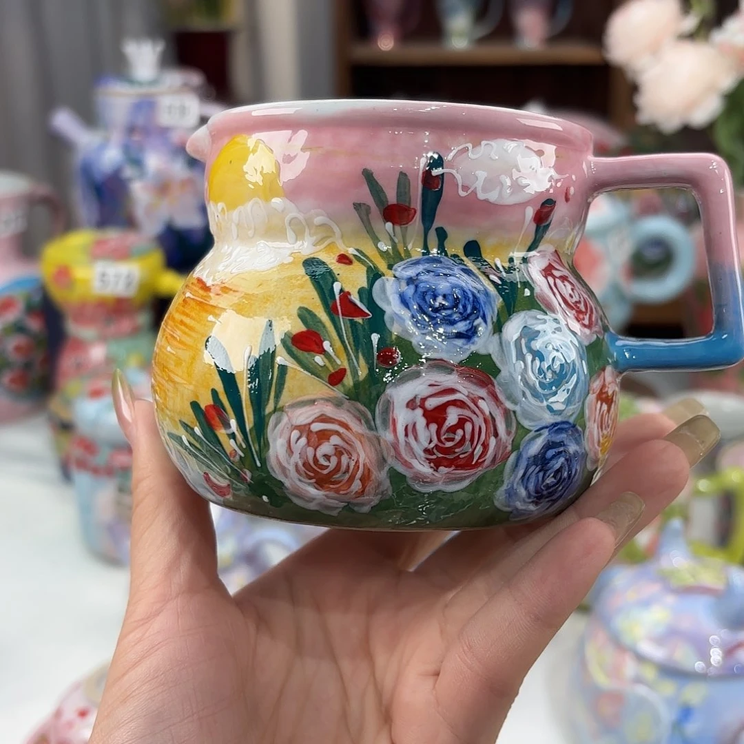 景德镇手绘高温釉下彩陶瓷茶具