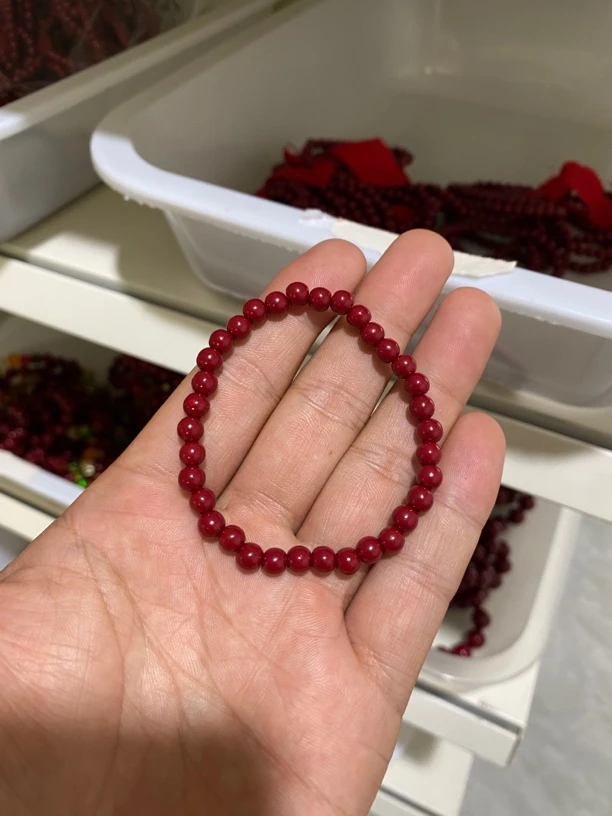 含辰砂工艺品天然辰砂正宗6mm素圈紫金砂朱砂女款手链手串