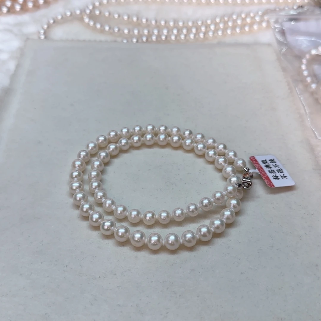 项链银S925镶嵌淡水珍珠
