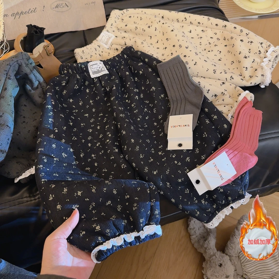 【校园神裤】女童秋冬季韩系碎花休闲裤百搭灯笼裤