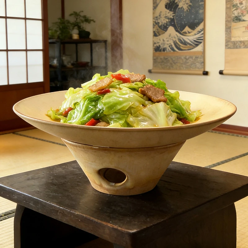 「手工粗陶」星芒保温炉：家用保温菜盘子