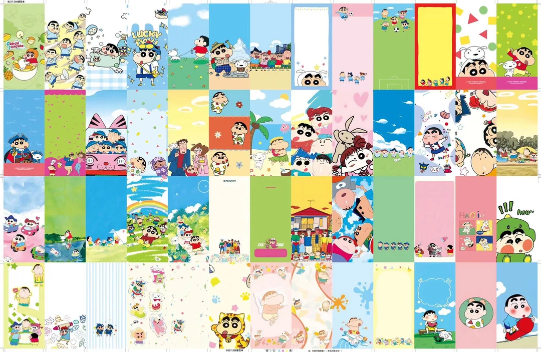 可爱蜡笔小新手账ins风便利贴卡通中小学生奶油记事便签本对对碰