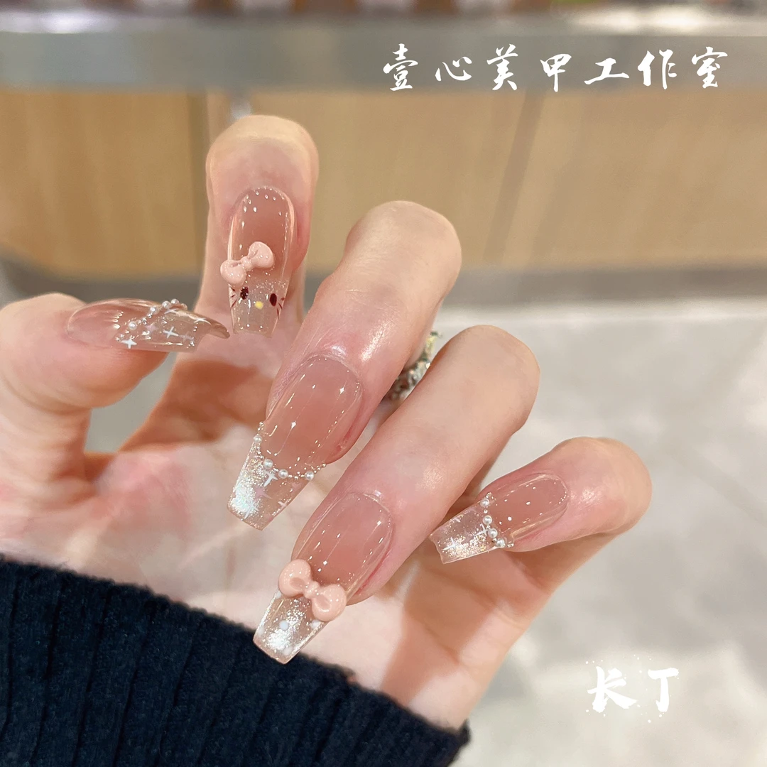 纯手工定制穿戴甲 心动Kitty 美甲贴片可拆卸假指甲10片可爱甜美