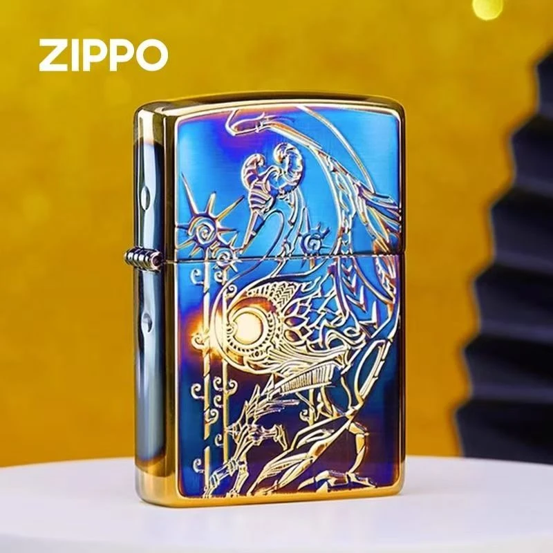 ZIPPO打火机炎翼神鸟防风煤油官方正品烤蓝原装熏金个性TC9901XJ