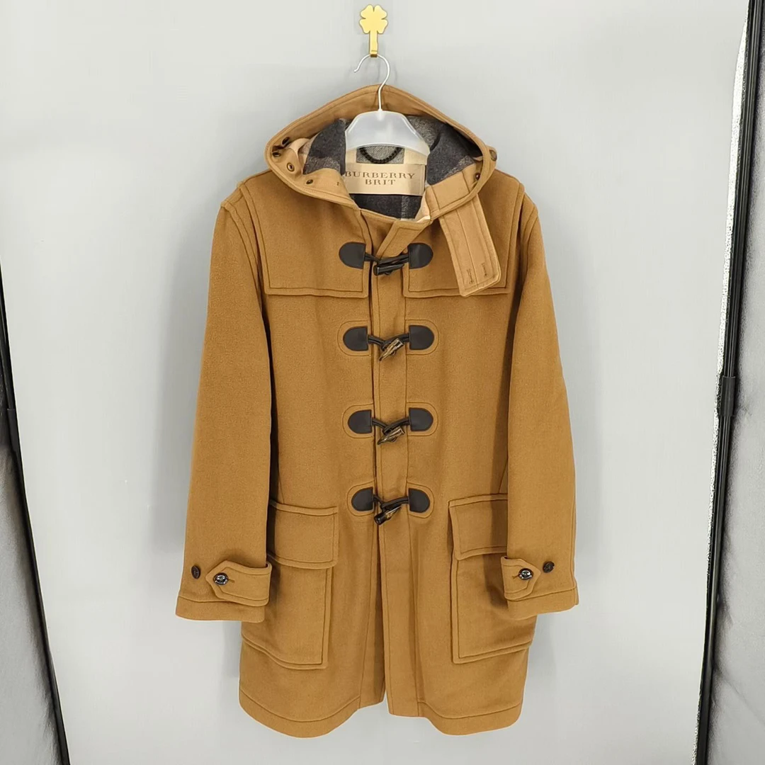 99新 BURBERRY/博柏利 葡萄籽奢潮/Burberry 牛角扣羊毛大衣/L