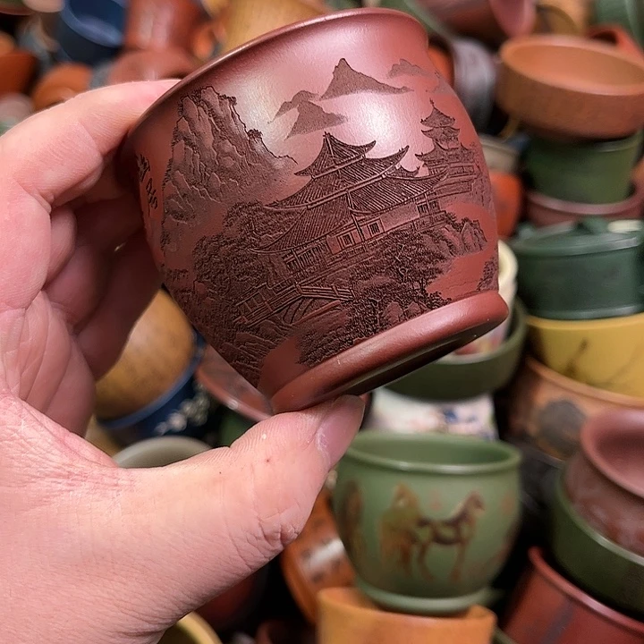 紫砂茶杯全手工紫砂主人杯